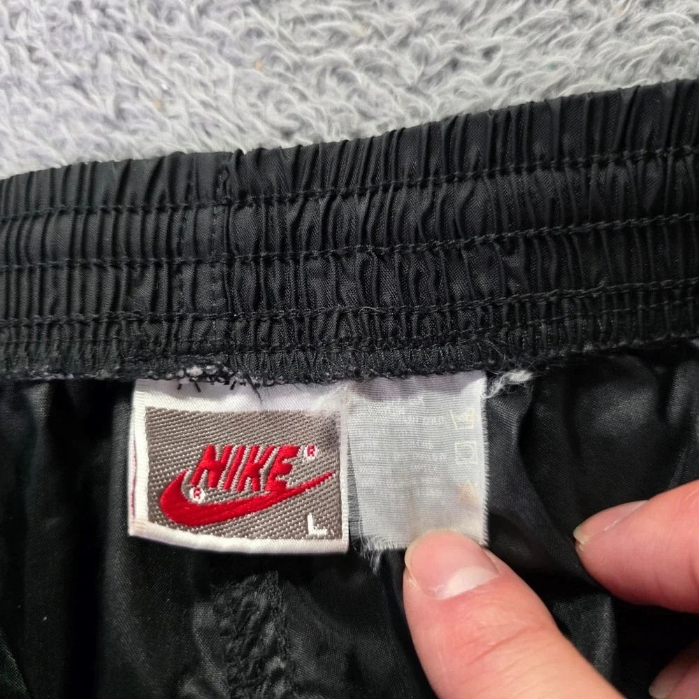 Nike Mens Large Wind Pants Black Elastic Waist Zipper Cuffs Athletic Track